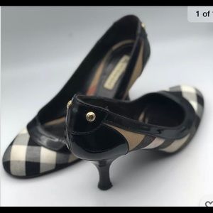 Burberry Plaid Nova Check Patent  Heels Pumps sz36